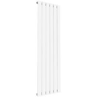 ELEGANT 1600 x 452 mm White Vertical Column Radiator Single Flat Panel Designer Bathroom Radiator + Thermostatic Radiator Valves