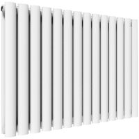 ELEGANT Horizontal Oval Panel Column Double Designer Radiator 600 x 830 mm White
