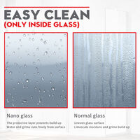 ELEGANT 8mm Nano Easy Clean Shower Enclosure Glass 760mm Wet Room Shower Screen Door. 1100x760mm Tray. Waste Trap
