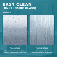 ELEGANT 8mm Nano Easy Clean Shower Enclosure Glass 760mm Wet Room Shower Screen Door. 1100x800mm Tray. Waste Trap