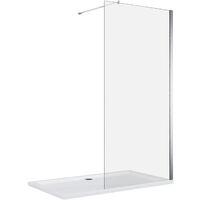 ELEGANT 900mm Frameless Shower Door Walk in Shower Enclosure 8mm Nano Glass Bathroom Screen. 1200x700mm Shower Base Tray. Thermostatic Shower Valve Set. Free Waste Trap