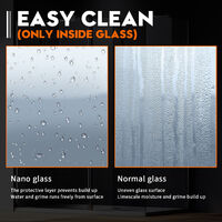 ELEGANT Walk in Shower Screen 8mm Nano Glass Door 900mm with 300mm Flipper Panel 900mm Side Panel Shower Enclosure