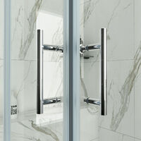 ELEGANT 760 x 760mm Sliding Shower Door Square Shower Enclosure with Stone Tray and Riser Kit