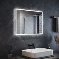 ELEGANT Backlit Bathroom LED Mirror with Shaver Socket 700x500mm Wall ...