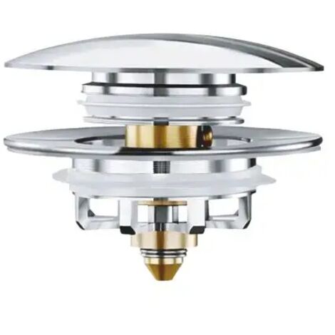 Tappo Di Scarico Universale Per Lavabo - Cromato, 1 1/4 X 65 Mm, Facile Installazione Senza Attrezzi