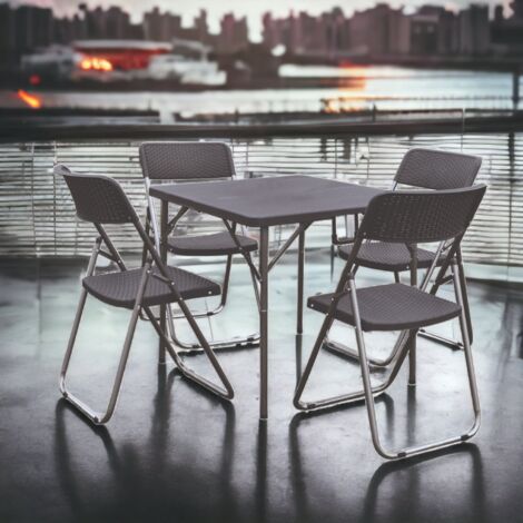 Set Tavolo E Sedie Pieghevoli Meteor Pesta - Leggero E Portatile Per Campeggio E Giardino - Foto 4