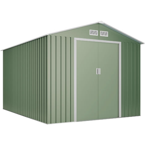 Caseta de metal Wasabi Light Green 8,08m2 - Garantía 10 años - 313x258x202cm Cobertizo jardin