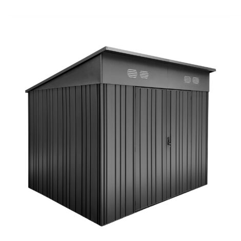 Hoggar – Caseta de Jardín Metálica 5,66m2 Pioneer Y70 – Columnas en V – Estructura Autoportante – Puertas Reforzadas – Cobertizo Exterior 256x221x215cm