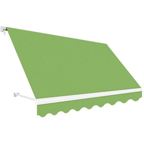 Wasabi - Toldo Exterior Balcón Enrollable 300x250cm Verde – Lona Acrílica Protección Solar UV - Soporte Pared – Anclaje Barandilla (1/3)