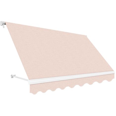 Wasabi - Toldo Exterior Balcón Enrollable 300x250cm Arena – Lona Poliéster - Soporte Pared – Anclaje Barandilla