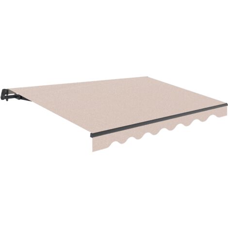 Wasabi - Toldo Retráctil Exterior 2,5x2m Arena Poliéster – Lona Protección Solar UV - Estructura de Aluminio Antracita – Manivela Incluida