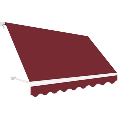 Wasabi - Toldo Exterior Balcón Enrollable 2,5x2 Granate – Soporte Techo y Pared – Anclaje Barandilla