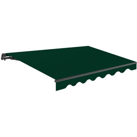 Wasabi - Toldo Exterior Enrollable 3x2,5 Verde Poliéster – Estructura Aluminio Antracita Inclinación Regulable