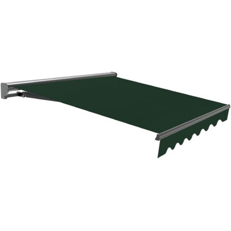 Wasabi - Toldo Exterior Enrollable 4x2,5 Verde Poliéster – Estructura Semicofre Aluminio Antracita Plus - Lona Protección Solar