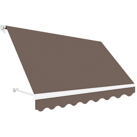 Wasabi - Toldo Exterior Balcón Enrollable 250x200cm Topo – Lona Poliéster - Soporte Pared – Anclaje Barandilla