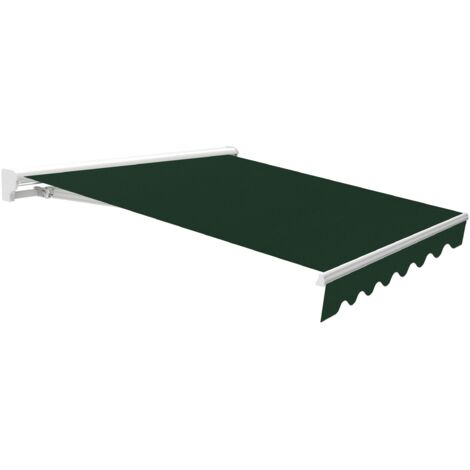Wasabi - Toldo Exterior Enrollable 4x2,5 Verde Poliéster – Estructura Semicofre de Aluminio – Lona Protección Solar