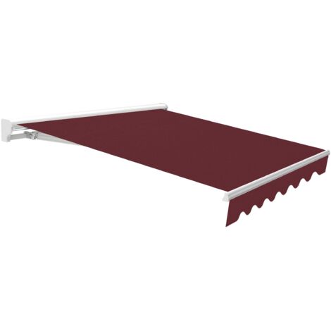 Wasabi - Toldo Exterior Enrollable 3x2,5 Granate Poliéster – Estructura Semicofre de Aluminio – Lona Protección Solar