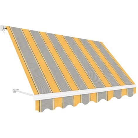 Wasabi - Toldo Exterior Balcón Enrollable 2,5x2 Amarillo – Soporte Techo y Pared – Anclaje Barandilla