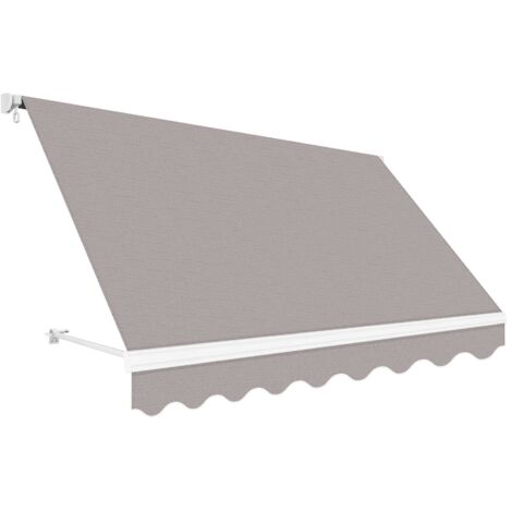 Wasabi - Toldo Exterior Balcón Enrollable 2,5x2 Gris – Soporte Techo y Pared – Anclaje Barandilla