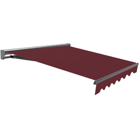 Wasabi - Toldo Exterior Enrollable 4x2,5 Granate Poliéster – Estructura Semicofre Aluminio Antracita Plus - Lona Protección Solar