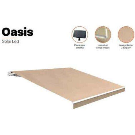 Wasabi - Toldo Exterior Enrollable 4x2,5 Beige - Luces LED - Poliéster (1/2)