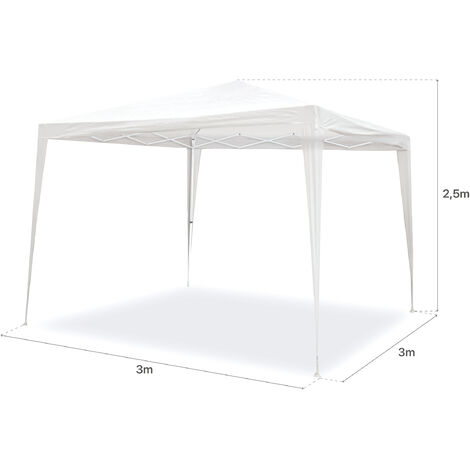 Carpa 3x3m plegable Blanca. Jardín, playa, campo, terraza