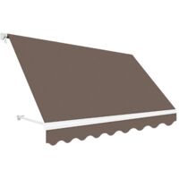 Wasabi - Toldo Exterior Balcón Enrollable 300x250cm Topo – Lona Poliéster - Soporte Pared – Anclaje Barandilla