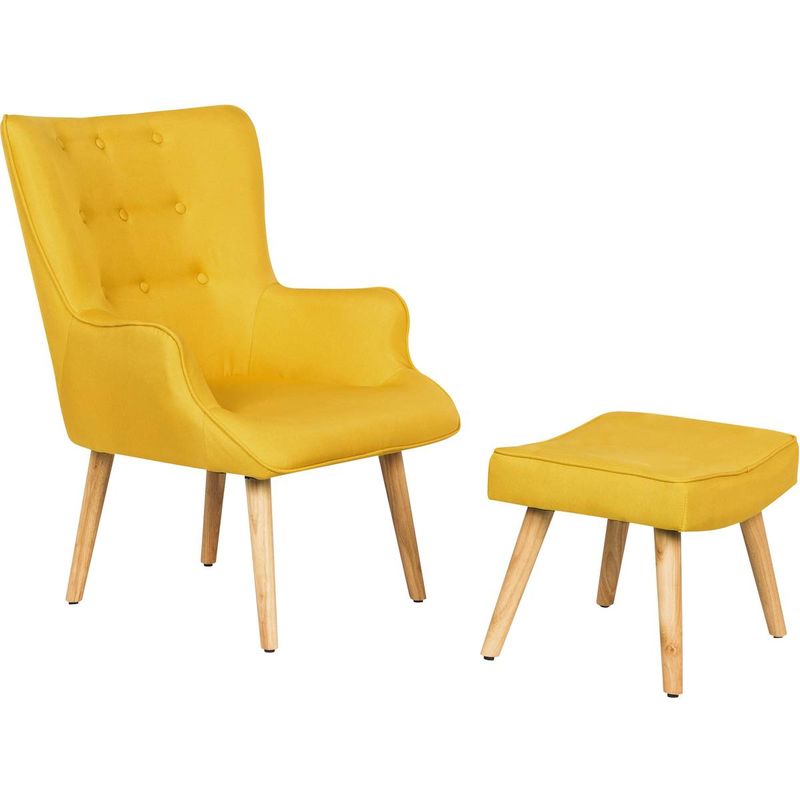 Habitat Et Jardin odense amarillo madera y tela 73x81x92.5 cm escandinavo 73 81 925