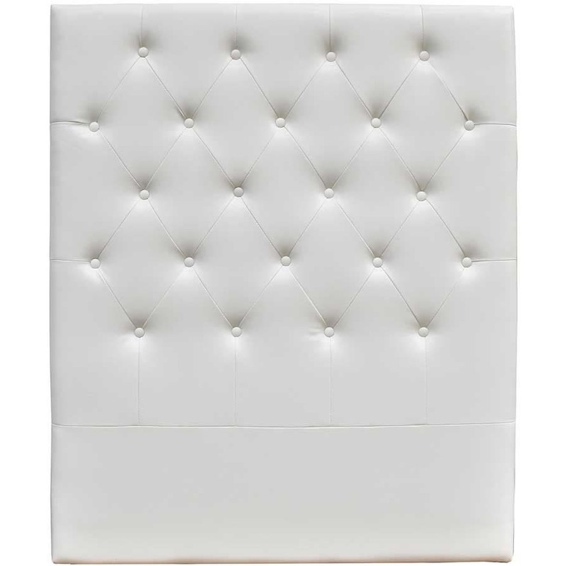 Cabecero de cama acolchado 90 cm "Déco" en PVC - Blanco