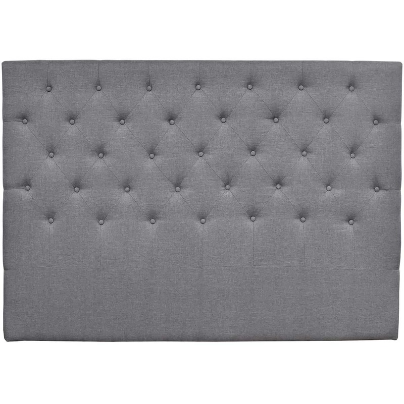 Cabecero de cama acolchado 160 cm DÉCO en tela - Gris