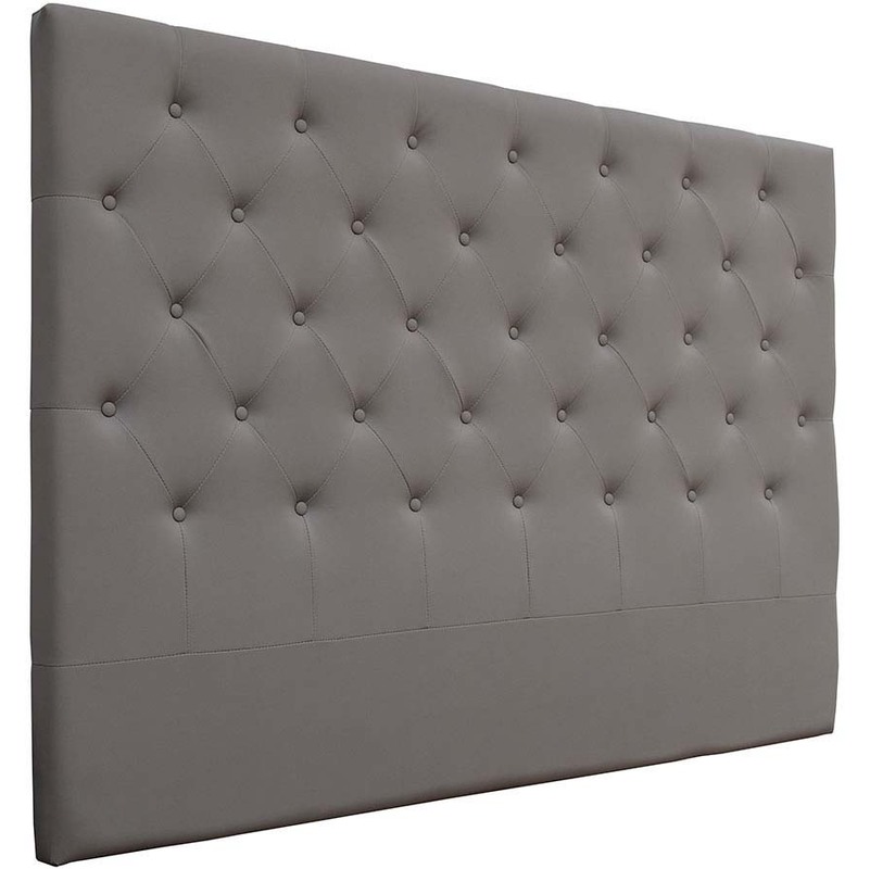 Cabecero de cama acolchado 160cmDéco en PVC - Gris claro