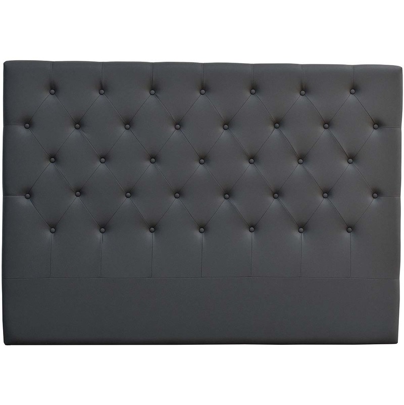 Cabecero de cama acolchado 160cmDéco en PVC - Gris oscuro