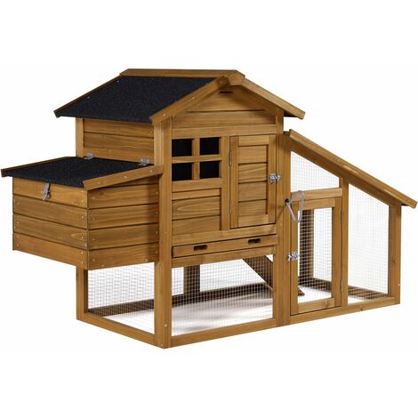 Gallinero "Clochette" con caja nido de madera - Marrón (1/4)