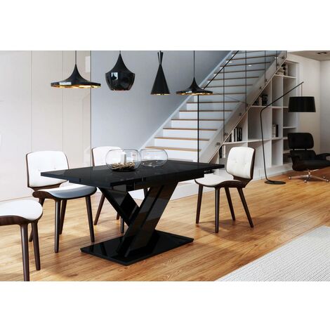 Mesa de comedor madera oscura/negro 160 x 80 cm BERLIN 