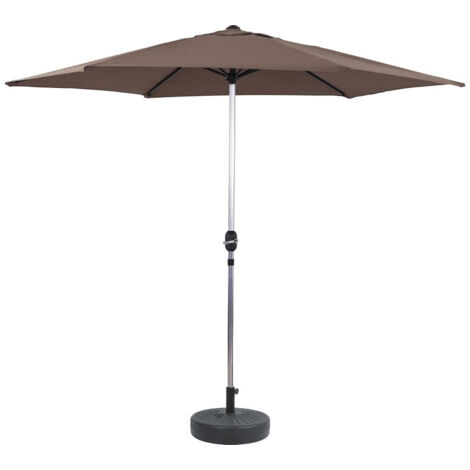 Parasol de Jardín Aluminio "Sol" – Gris -Ø3m con base (1/3)