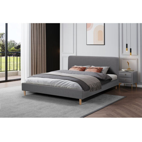 VidaXL Cama Con Somier Y Colchón Gris Oscuro De 140 X 190 Cm, Con