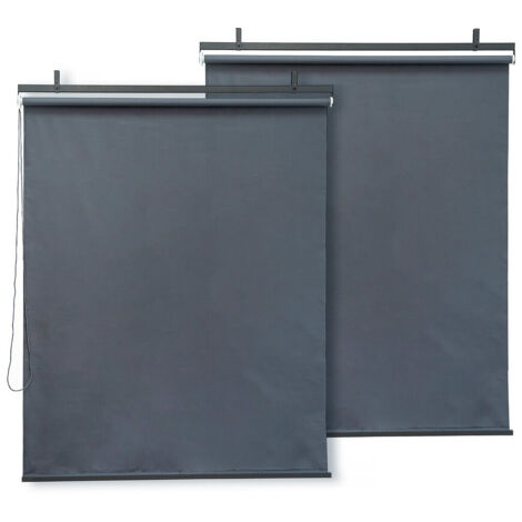 Juego de 2 estores enrollables para pérgola - 124 x 225 cm - Antracita