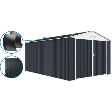 Garaje metálico <> - 15,36 m² con panel solar - Antracita (1/5)