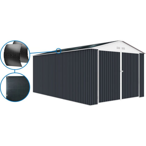 Garaje metálico <> - 18,56 m² con panel solar - Antracita (1/5)