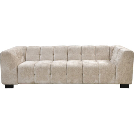 Sofá recto de diseño en tejido de chenilla 3 plazas "Foch" - Beige