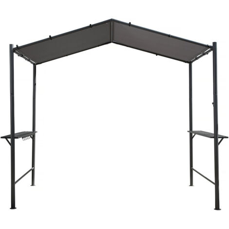 Cenador pérgola para barbacoa - 277 x 149 cm - Antracita (1/4)