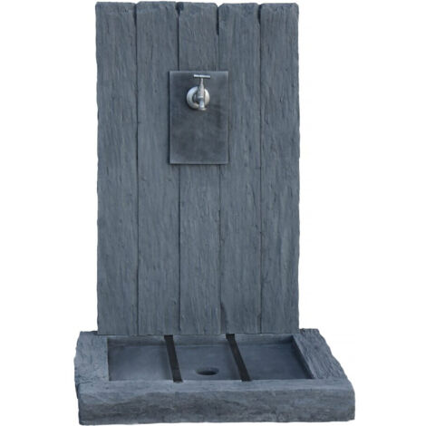 Fuente "ARDOISE" - Fabricada en piedra reconstituida - 59 x 44 x 87 cm - Gris