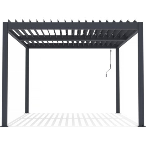 Pérgola bioclimática de aluminio &lt&gt - 3 x 4 m - Antracita