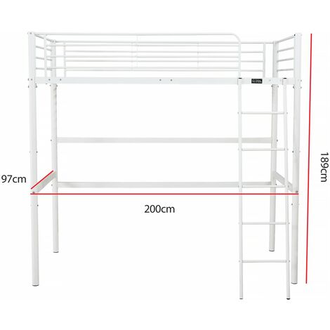 Cama mezzanine "Alora" - 90 x 190 cm - Blanco