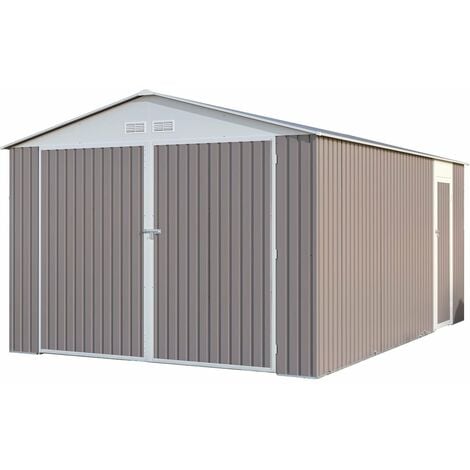 Garaje en metal "Nevada" con puerta abatible - 15,36 m²