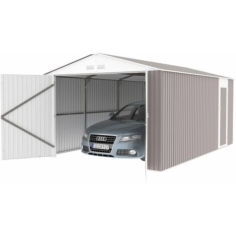 Garaje en metal "Nevada" con puerta abatible - 15,36 m²