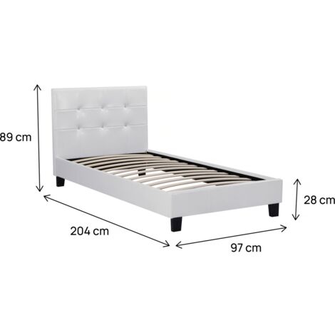 Cama "Julia" color Blanco - 90 x 190 cm