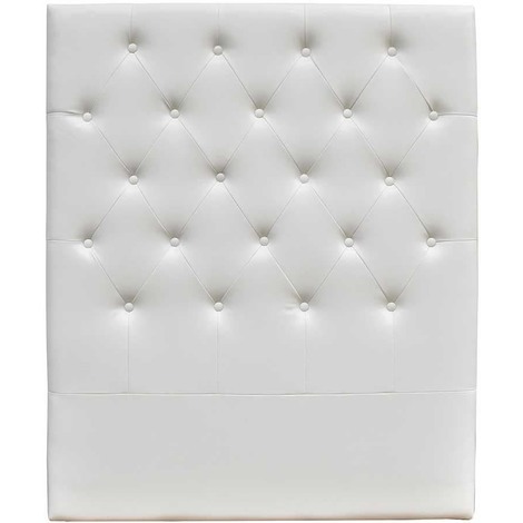 Cabecero de cama acolchado 90 cm Déco en PVC - Blanco