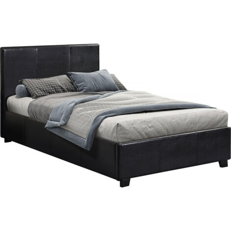 Cama en PVC "Carla" - 90 x 190 cm - color Negro