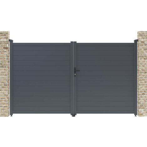 Puerta de aluminio Marc - 299,5 x 180,9 cm - Gris